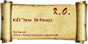 Kühne Orfeusz névjegykártya