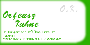 orfeusz kuhne business card